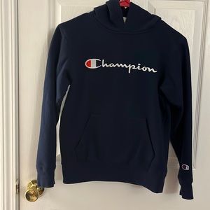 Boys Champion navy blue hoodie in sz large